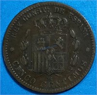 1877 5 Centimos Spain