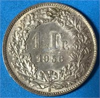 1956 1 Franc Silver - Switzerland