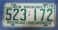 Single 1978 New Brunswick Licence Plate-523172