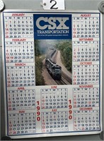 Vintage 1990 CSX Railroad Calendar Poster