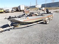 1984 BASS TRACKER BOAT, MOTOR & TRAILER PACKAGE