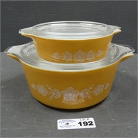 Pyrex Butterfly Gold Casserole Dishes w/ Lids