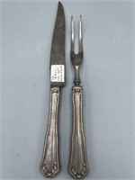 Vintage two piece knife and fork set knife is