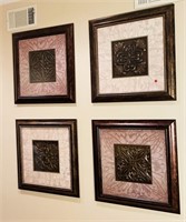4 FRAMED AND MATTED PRINTS 25X25 EACH