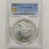 1882 CARSON CITY MORGAN SILVER DOLLAR 
PCGS MS62