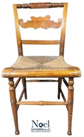 Antique Woven Rope Botton Ladder Back Side Chair