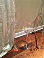Pair of Glass Display Vases - 18 & 24"