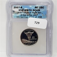 ICG 2007-S PR70DCAM MT Quarter 25 Cents