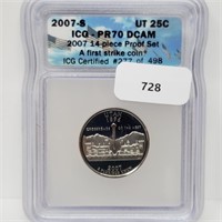 ICG 2007-S PR70DCAM UT Quarter 25 Cents