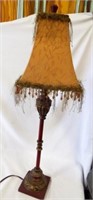 Tall Desk Lamp Fringe & Beads on Shade