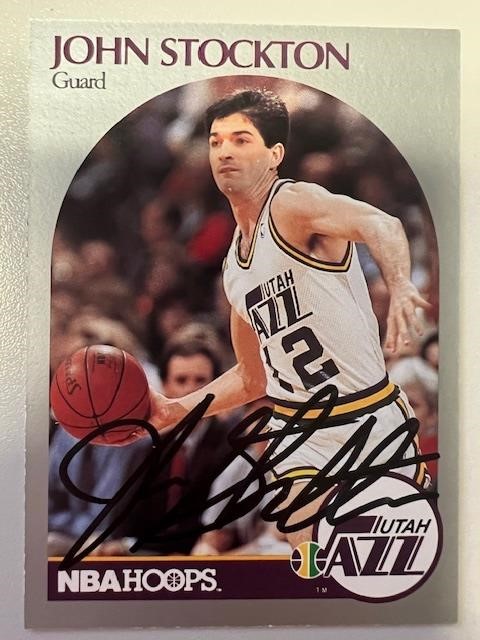 Jazz John Stockton Signed Card with COA