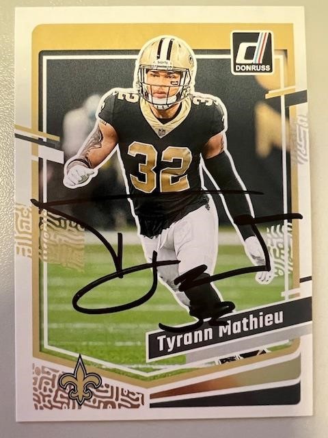 Saints Tyrann Mathieu Signed Card with COA