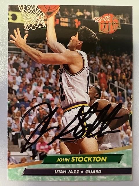 Jazz John Stockton Signed Card with COA