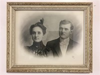 Antique Framed Wedding Photograph 6-11-1900
