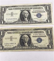 One Dollar Silver Certificates 1957-A, 1957-B