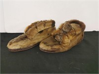Vintage Elk Fur moccasin ankle boots