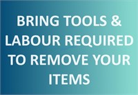 BRING ALL TOOLS & LABOUR REQUIRED FOR REMOVAL