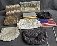 Group of beaded purses, clutch bags, etc
