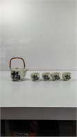 Vintage Japanese Tea Pot Sake Script Stoneware