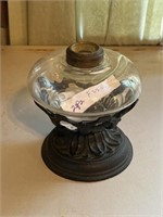 Oil Lamp with Cast Iron Base