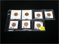 7- Proof and uncirculated Lincoln cents