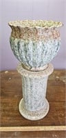 Early Spongeware Pedestal & Jardiniere- Fairly