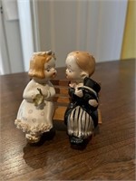 Vintage Boy & Girl on Bench S&P Shakers