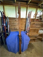 86" Antique Wood Skis