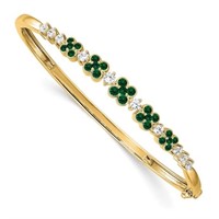 14K Lab Grown Diamond Cr. Emerald  Bracelet