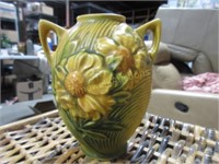Vintage Roseville pottery vase with handles