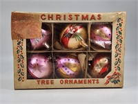 SET OF 6 LARGE ANTIQUE CHRISTMAS ORNAMENTS