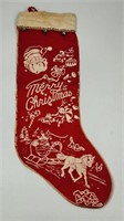 VINTAGE RED & WHITE CHRISTMAS STOCKING