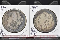 (2) Morgan Silver Dollars: