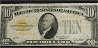 1928 10 $ GOLD CERTIFICATE VF