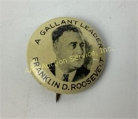 Franklin D. Roosevelt presidential campaign pin