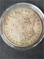 1881 O Morgan silver dollar
