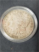 1880 s Morgan silver dollar