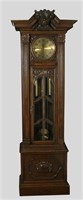 Carved Oak Tall Case Clock