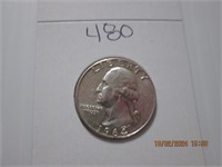 1964 D AU Washington Silver Quarter
