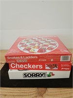 Sorry!, Checkers, and Snakes & Ladders