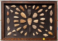 FRAMED NATIVE AMERICAN ARROWHEADS DISPLAY