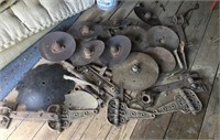 Group of Tractor Implement Discs and Parts