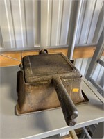 Antique cast iron waffle iron