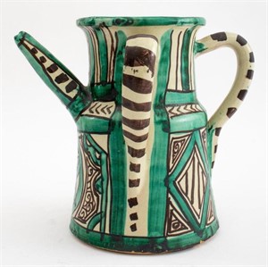 Domingo Punter Art Pottery Triple-Handled Jug