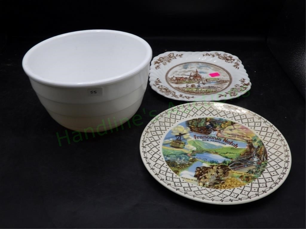 Vintage GE Ribbed Milk Glass Bowl - VTG Plates