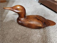 Carved loon by L.E. Abrahamson 22" w