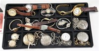Lot #4422 - Tray full of misc. watches: Timex,