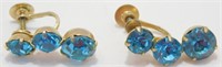 Vintage Coro Jeweled Mediterranean Blue Screw