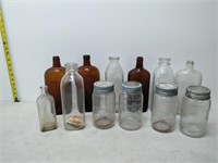 box of vintage bottles