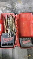 Milwaukee case and drill bits